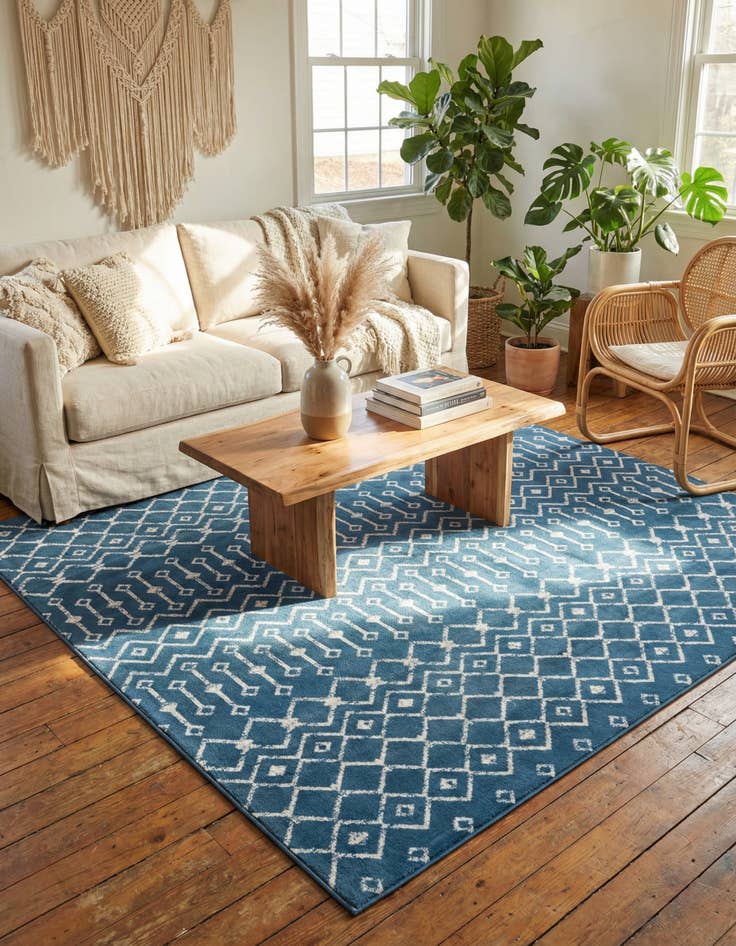 Detail image of 7' 10 x 7' 10 Kasbah Trellis Square Rug