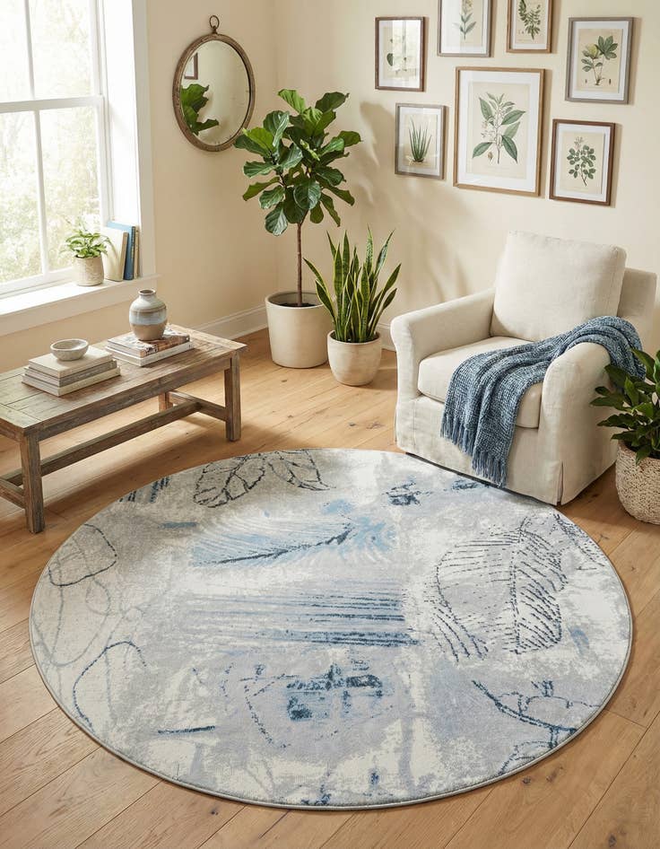 Detail image of 7' 10 x 7' 10 Kamala Washable Round Rug