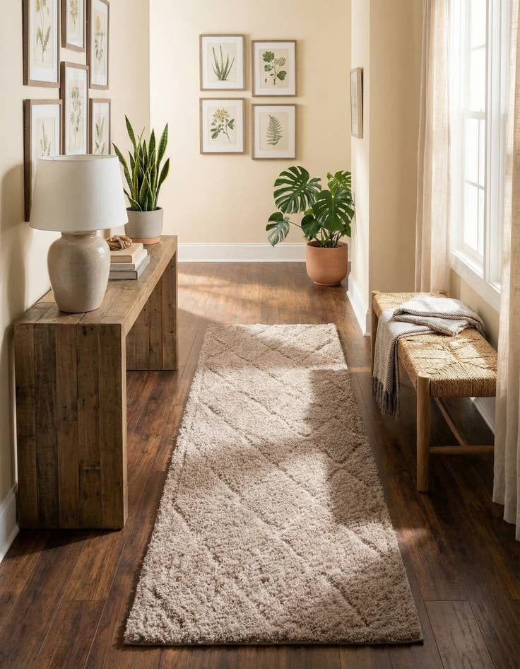 Detail image of 2' 7 x 10' Trellis Shag Runner Rug