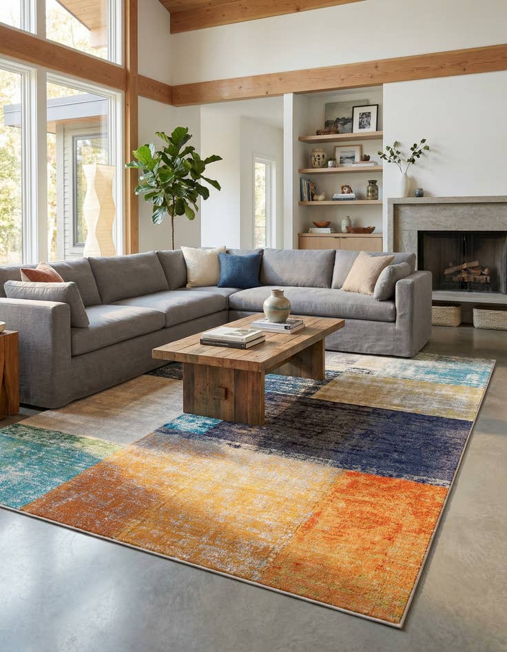 Detail image of 9' 10 x 14' Washable Vivid Rug