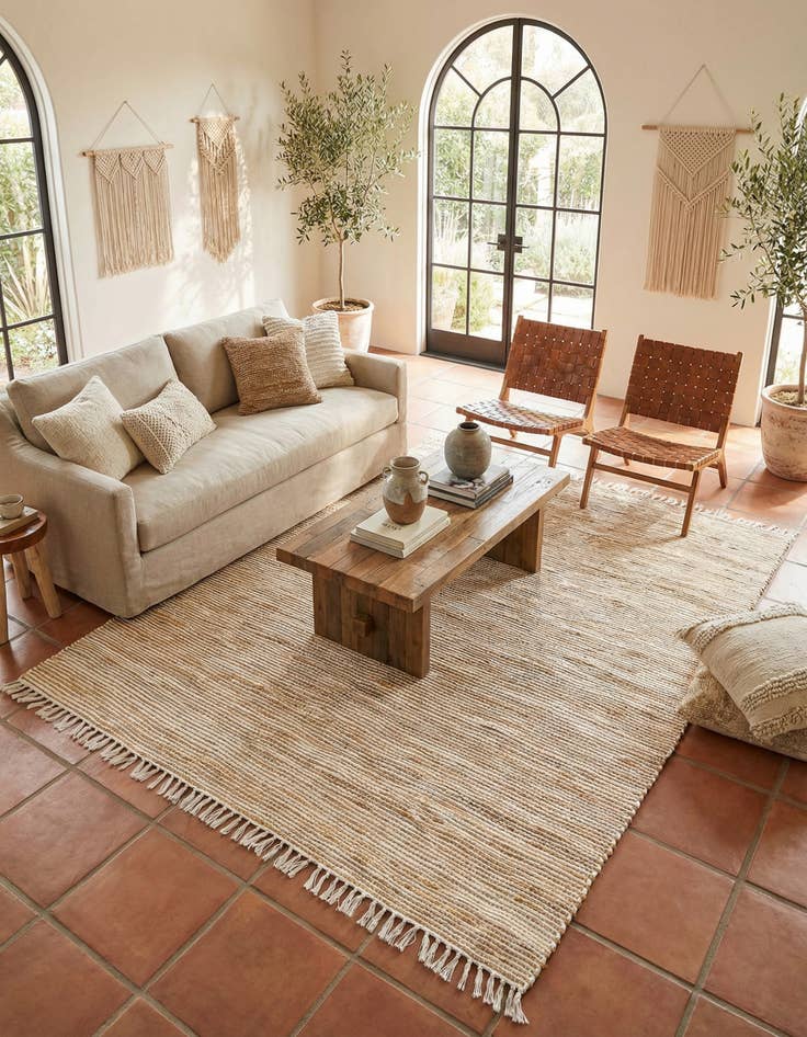 Detail image of 9' x 12'  Hand Woven Chindi Jute Rug