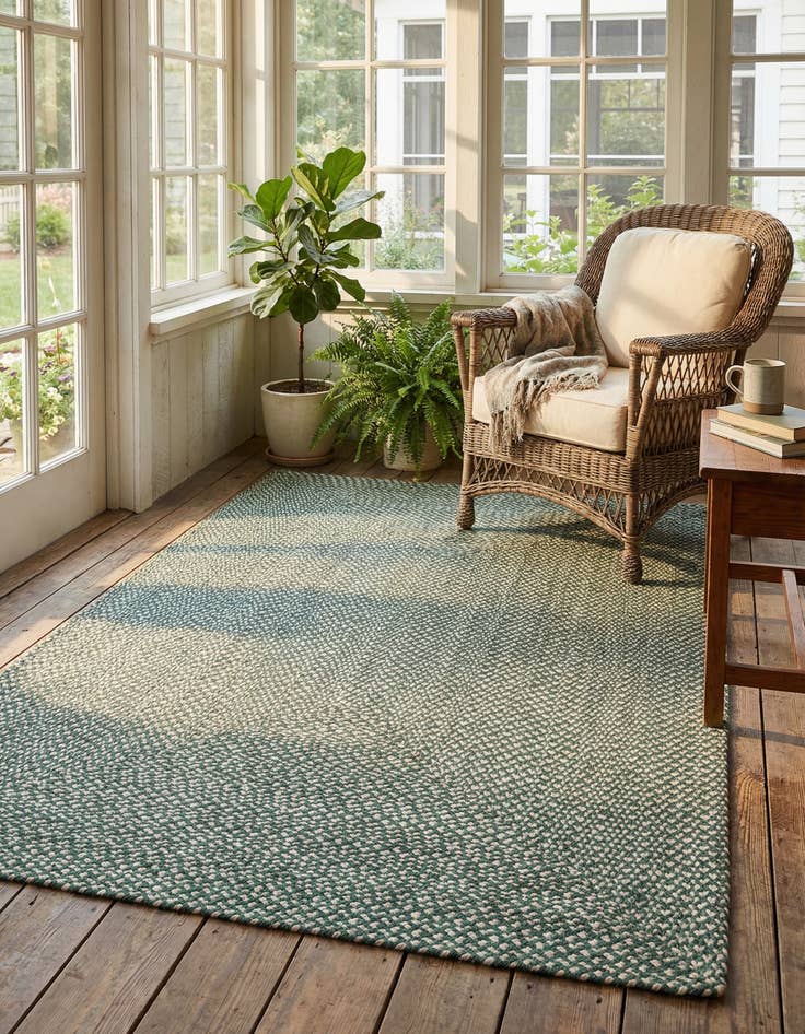 Detail image of 5' 1 x 8' Handmade Tweed Braided Jute Rug