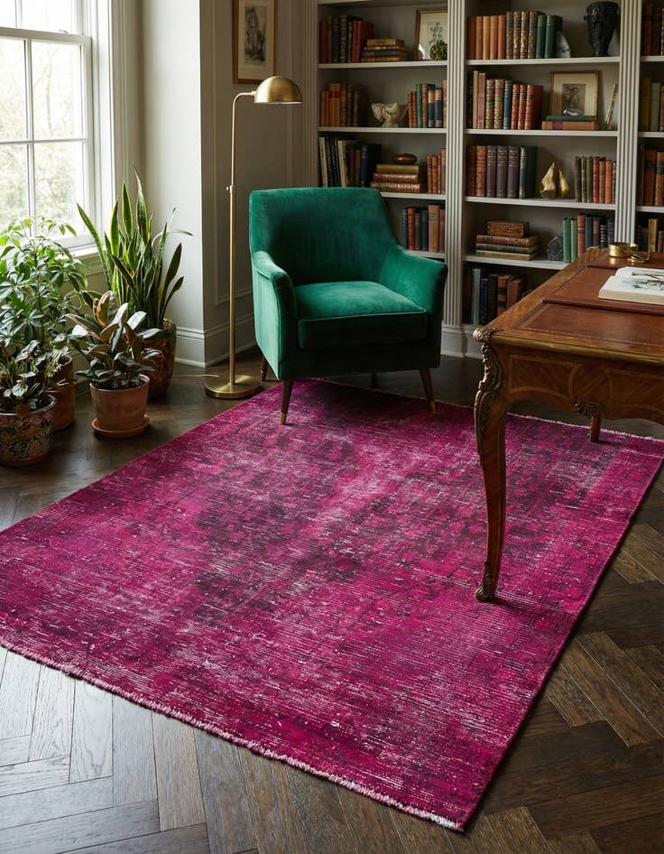 Detail image of 5' 1 x 6' Hand Knotted Ultra Vintage Persian Wool Rug