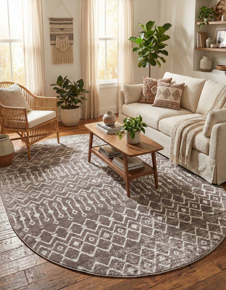 Detail image of 8' x 10' Bohemian Trellis Oval Rug