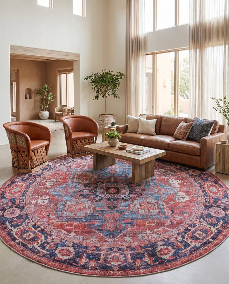 Detail image of 10' 6 x 10' 6 Washable Maahru Round Rug