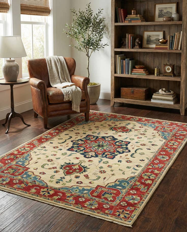 Detail image of 4' x 6' Hand Knotted Kazak Rug