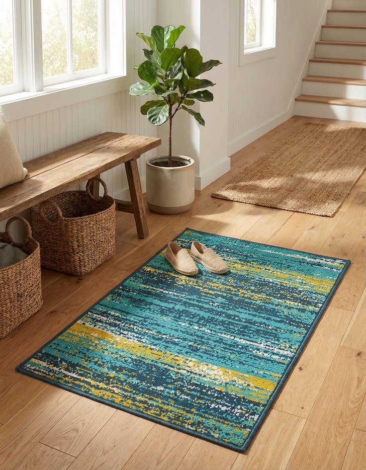Detail image of 2' x 3'  Washable Coastal Indoor / Outdoor Rug