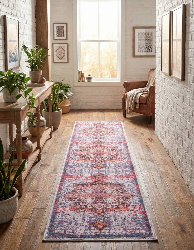 Detail image of 2' x 9' 10 Washable Francesca Runner Rug