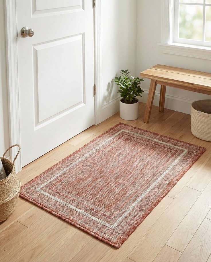 Detail image of 2' x 3' 1 Easy-Clean Border Indoor / Outdoor Rug