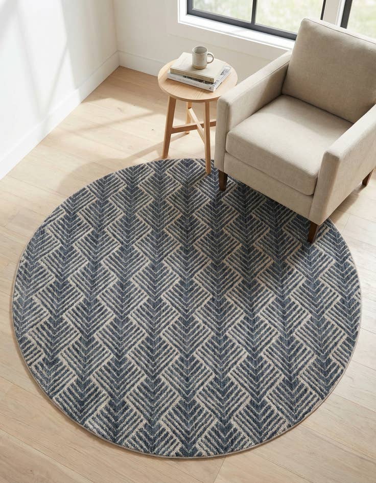 Detail image of  5' 3 x 5' 3 Eco Trellis Round Rug