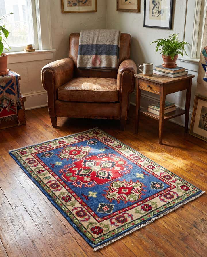 2' x 2' 11 Hand Knotted Kazak Rug