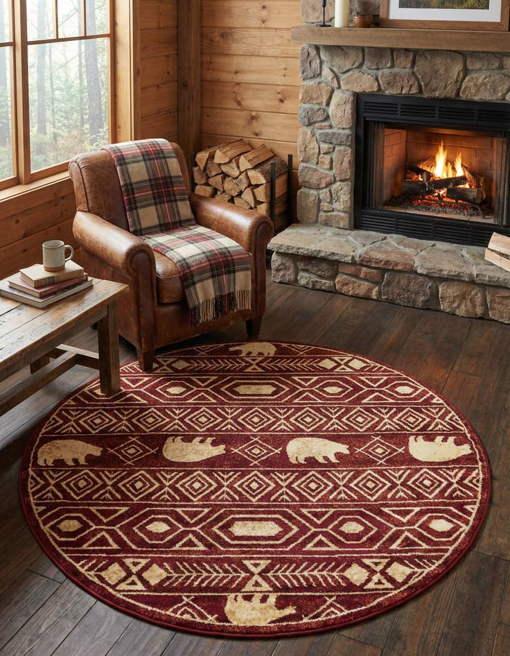 Detail image of 5' 3 x 5' 3 Pioneer Round Rug