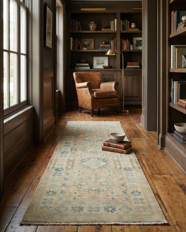 Detail image of 2' 1 x 5' 11 Hand Knotted Oushak Wool Runner Rug