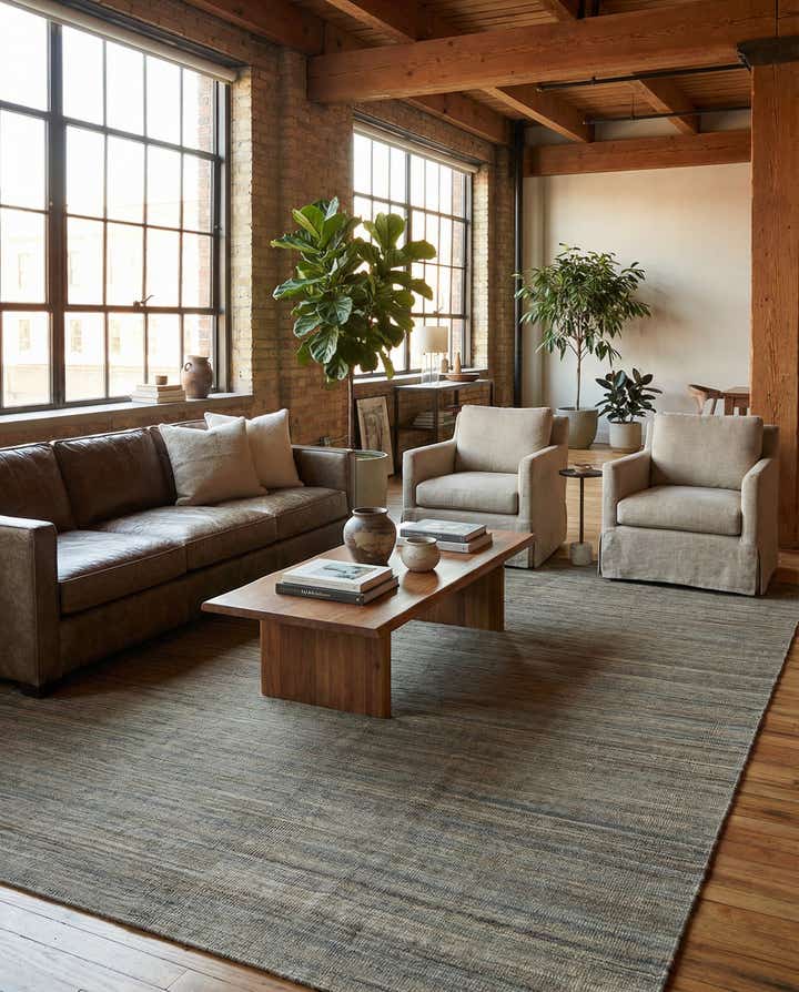 6' 9 x 9' 6 Hand Woven Kilim Modern Wool Rug