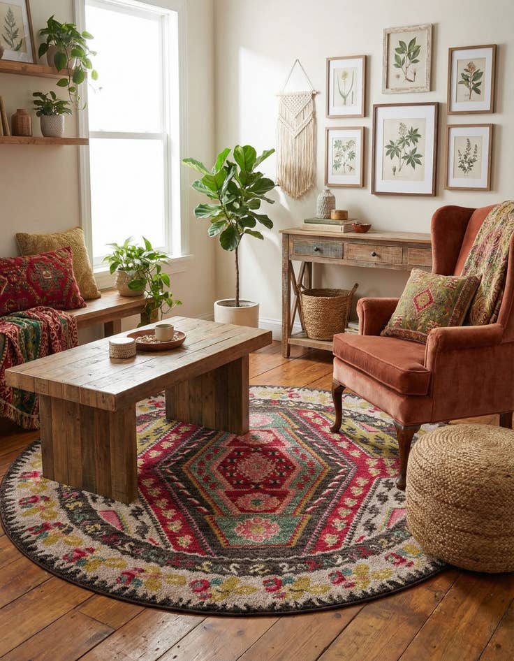 Detail image of 6' x 6' Washable Mesa Round Rug