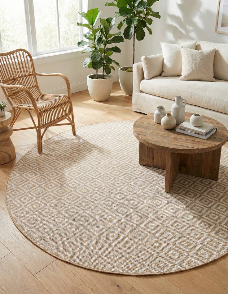 Detail image of 6' 7 x 6' 7 Washable Jill Zarin Costa Rica Indoor / Outdoor Round Rug