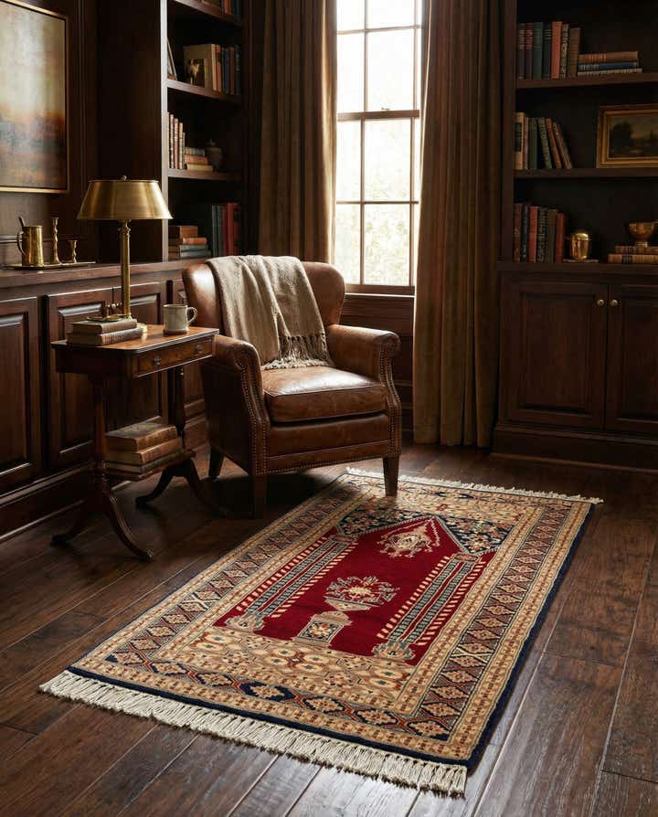 2' 7 x 4' 8 Hand Knotted Bokhara Oriental Wool Rug