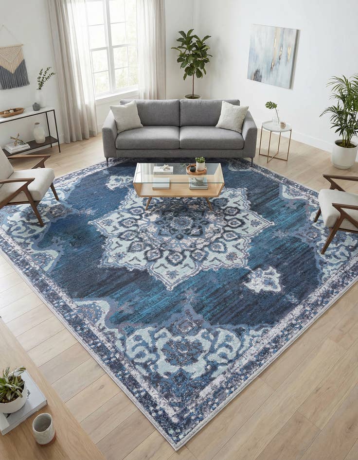 Detail image of 10' 6 x 10' 6 Washable Renaissance Square Rug