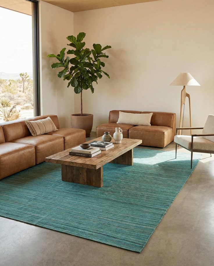 Detail image of 6' 10 x 9' 7 Hand Woven Kilim Modern Wool Rug