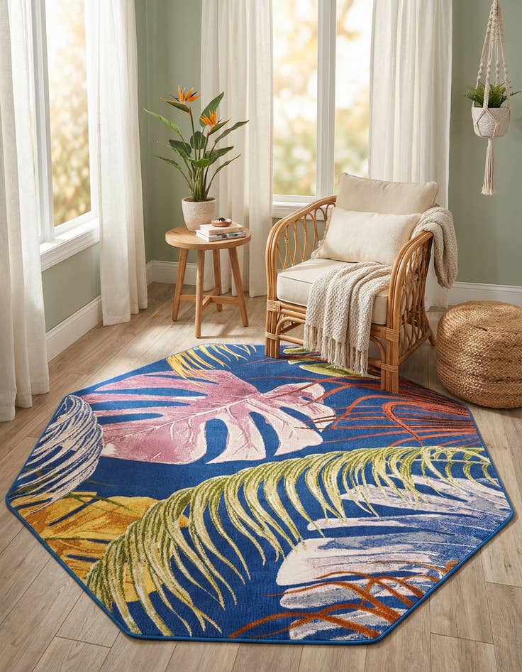 Detail image of  6' x 6' Blossom Octagon Rug