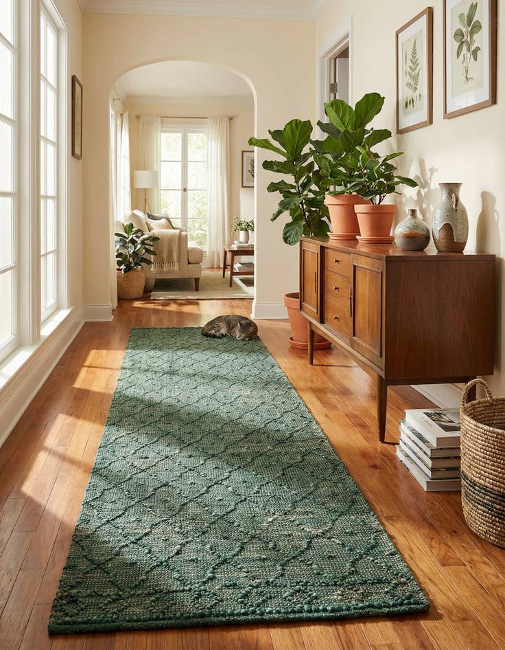 Detail image of 2' 7 x 13' 11  Hand Woven Larsa Jute Runner Rug