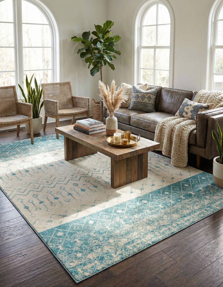 Detail image of 7' 10 x 10' Moroccan Trellis Rug