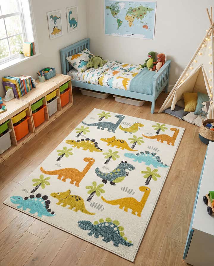 4' 1 x 6' 1 Dinosaur Whimsy Kids Rug