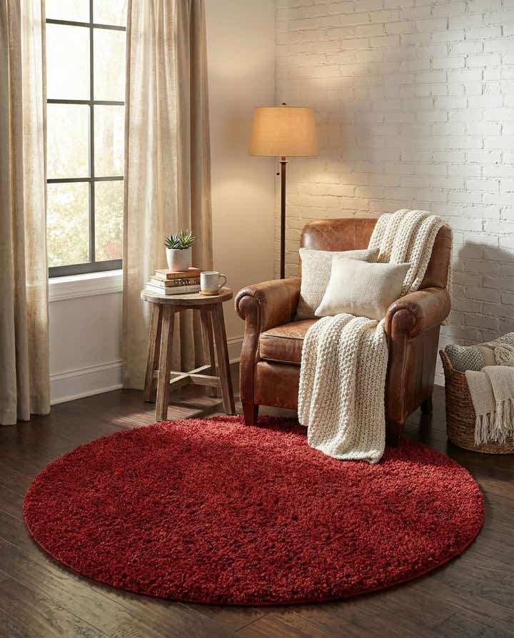 4' x 4' Zermatt Shag Round Rug