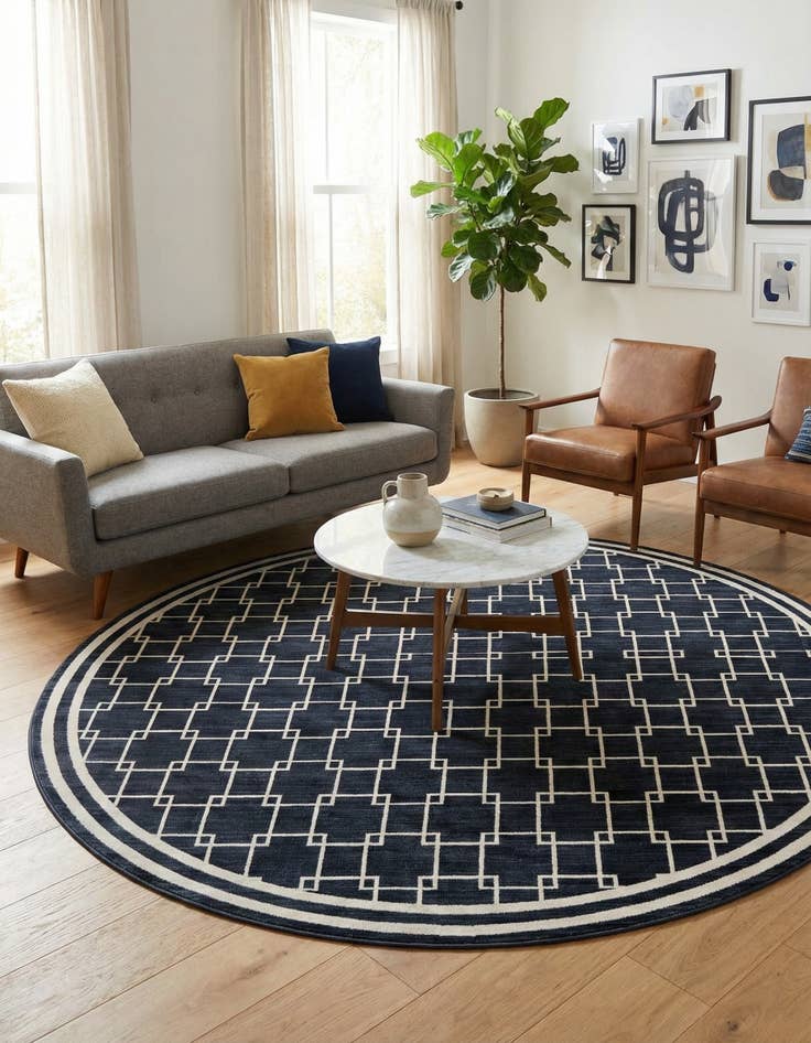 Detail image of Jill Zarin 7' 10 x 7' 10 Metropolitan Uptown Round Rug