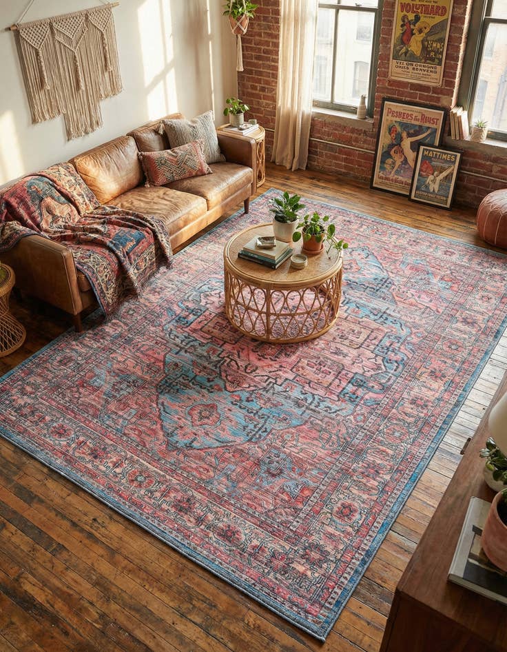 Detail image of 7' 3 x 10'  Washable Maahru Rug