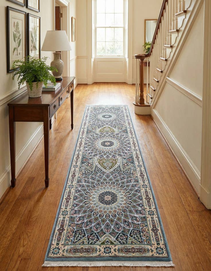 Detail image of 2' 7 x 10' Nain Design Runner Rug