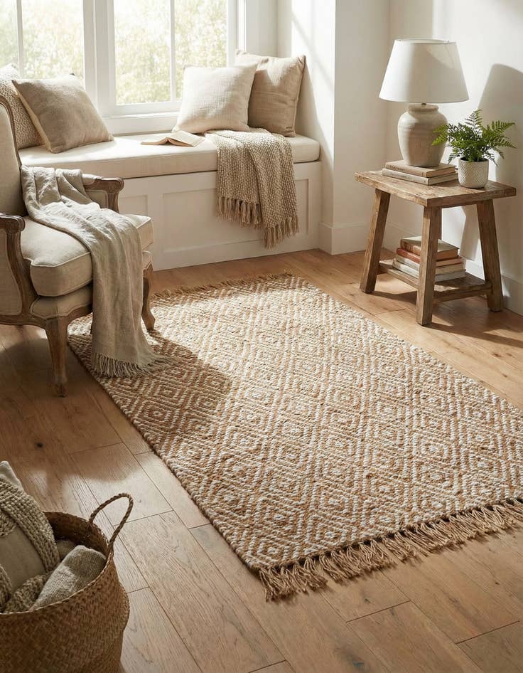 Detail image of 3' 3 x 5' 1 Hand Woven Braided Jute Rug