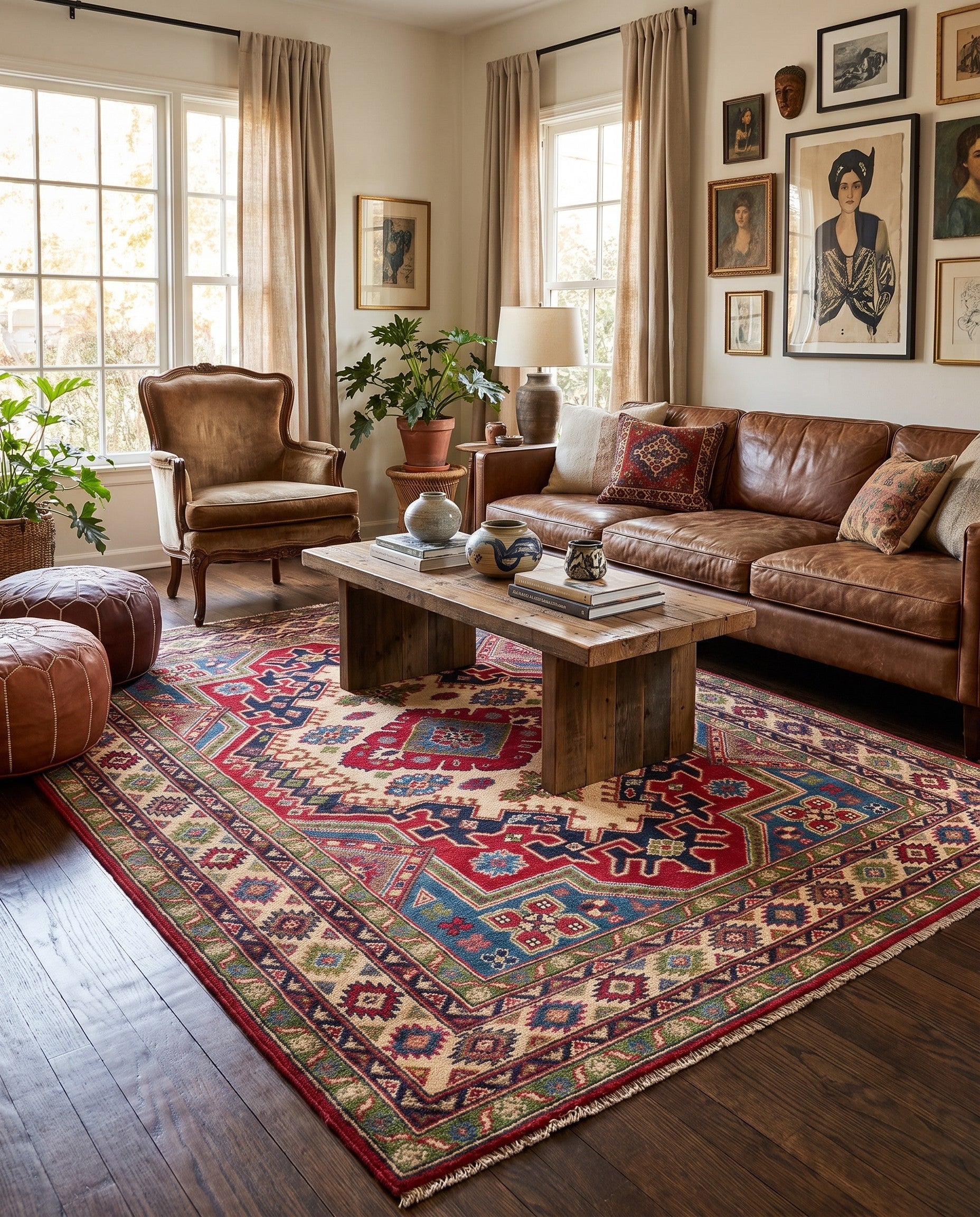 Detail image 3 of 10: 4' 11 x 6' 7 Hand Knotted Kazak Rug
