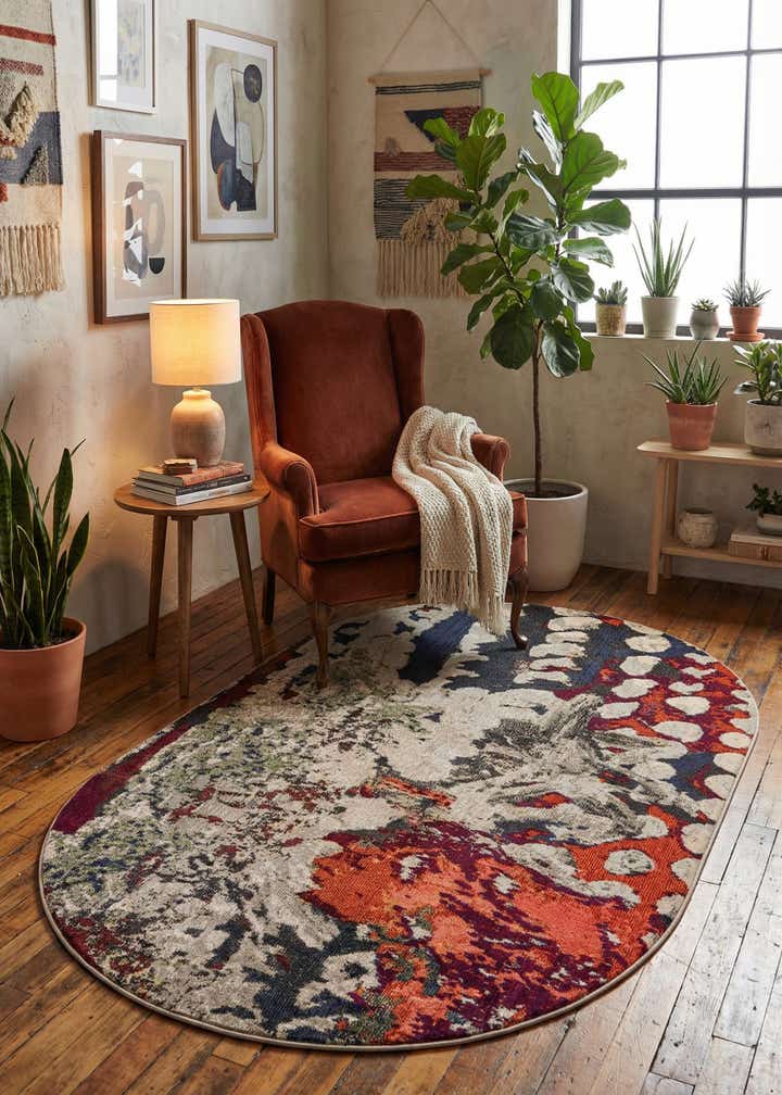 5' 3 x 7' 10 Washable Haerfest Oval Rug