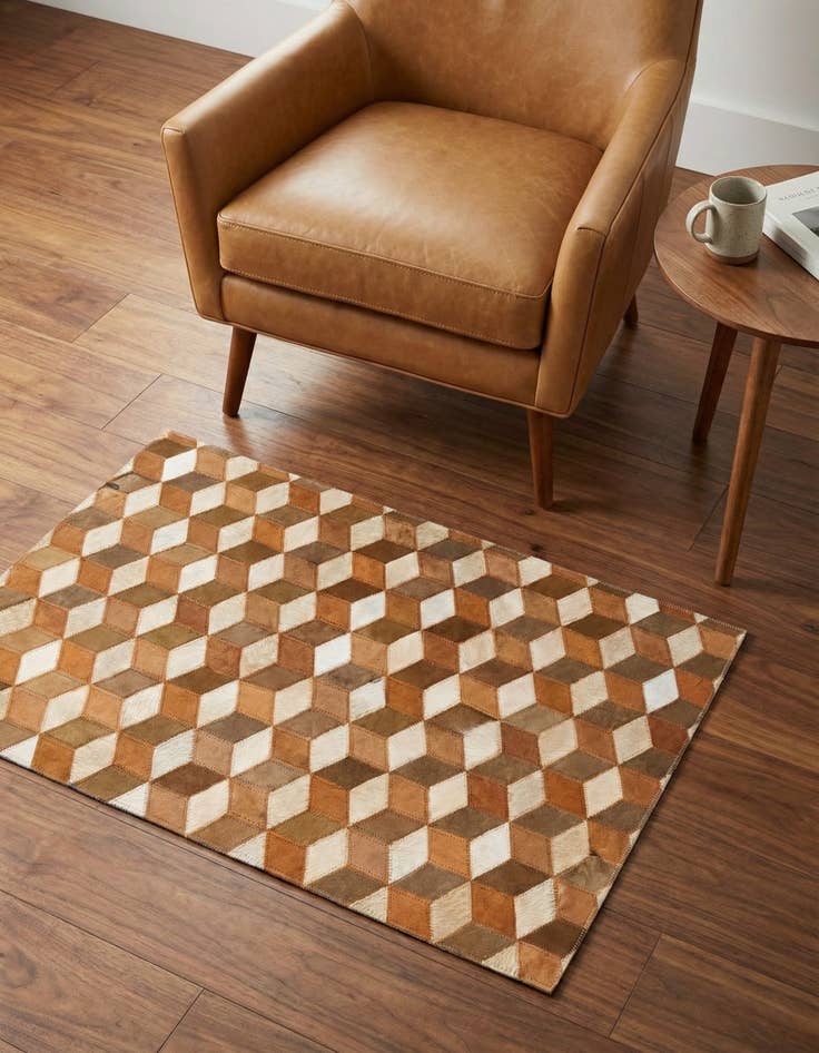 Detail image of 2' x 3' Cowhide Leather Rug