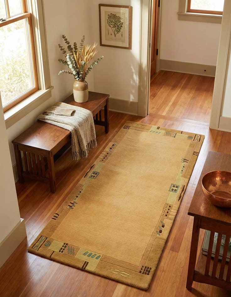 Detail image of 2' 5 x 4' 7 Hand Knotted Nepal Wool Runner Rug