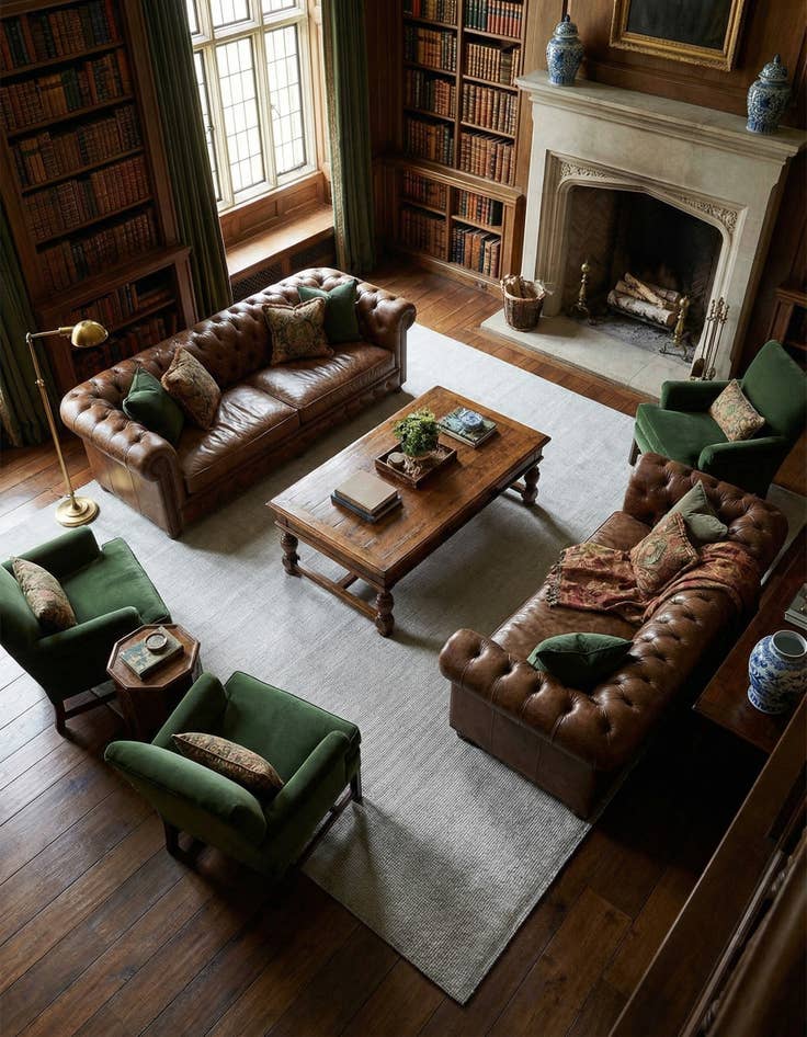 Detail image of 10' x 10'  Hand Woven Jill Zarin English Manor Farmhouse Wool Square Rug