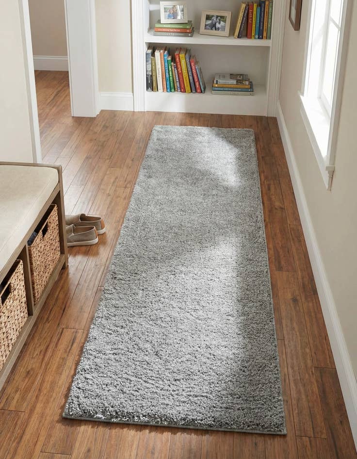 Detail image of 2' x 6' 9 Soft Solid Shag Runner Rug