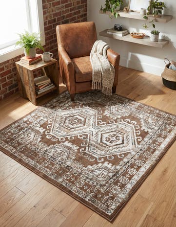 Brown Charlotte Square Rug