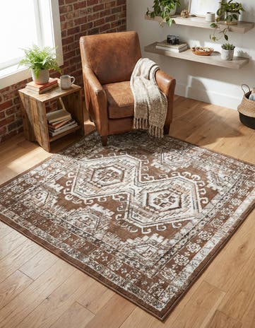Brown Charlotte Square Rug