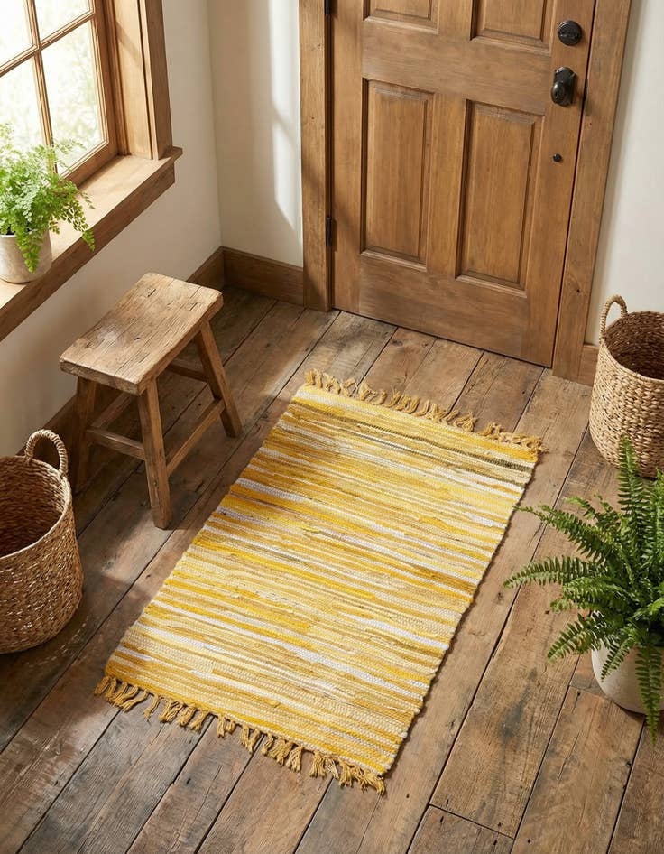 Detail image of 2' 2 x 3'  Hand Woven Chindi Cotton Rug