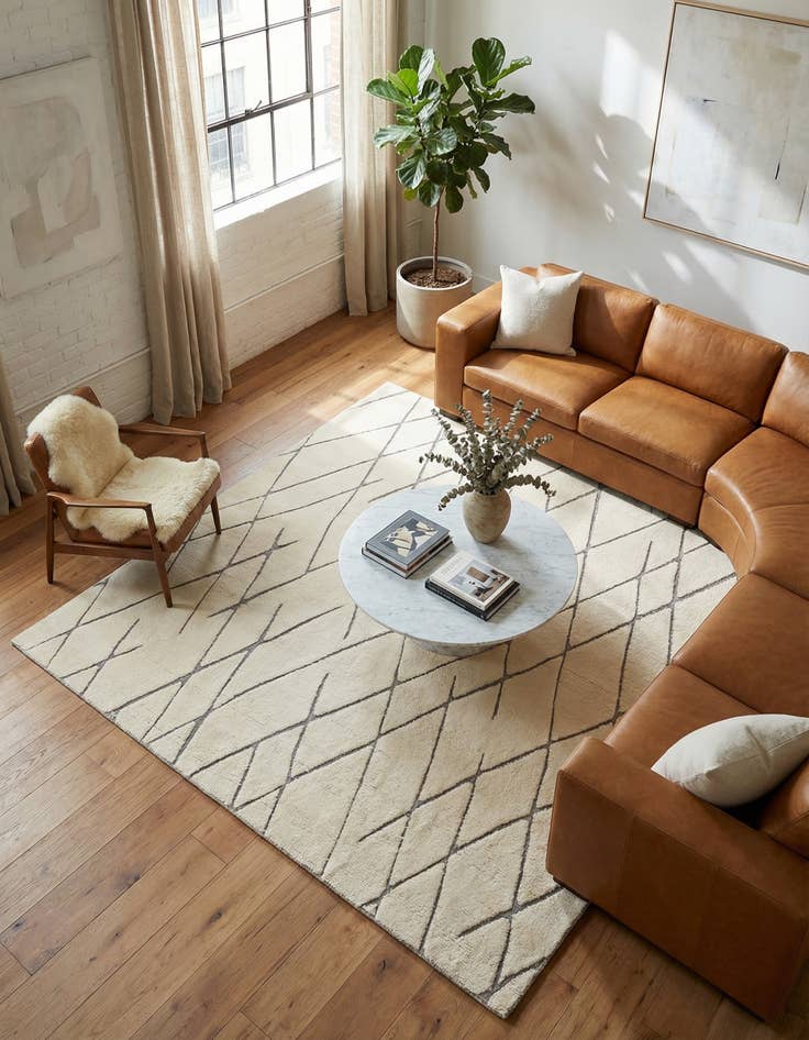 Detail image of 7' 10 x 7' 10  Hand Knotted Atlas Moroccan Wool Square Rug