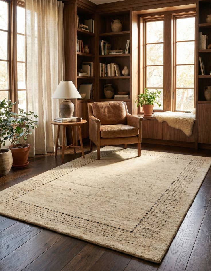 Detail image of 4' x 5' 10 Hand Knotted Gabbeh Wool Rug