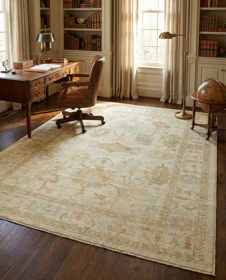 8' 2 x 9' 11 Hand Knotted Oushak Wool Rug