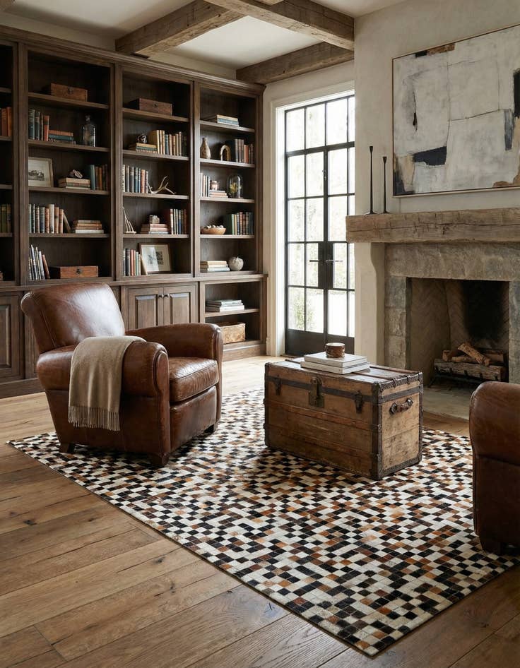 Detail image of 5' 5 x 7' 8 Cowhide Stocks Rug