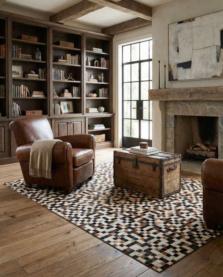 5' 5 x 7' 8 Cowhide Stocks Rug