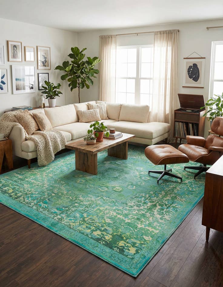 Detail image of 10' 6 x 10' 6  Washable Renaissance Square Rug