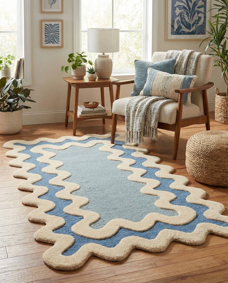 Detail image of 3' 1 x 5' 3 Happy Rugs Wiggles Wool