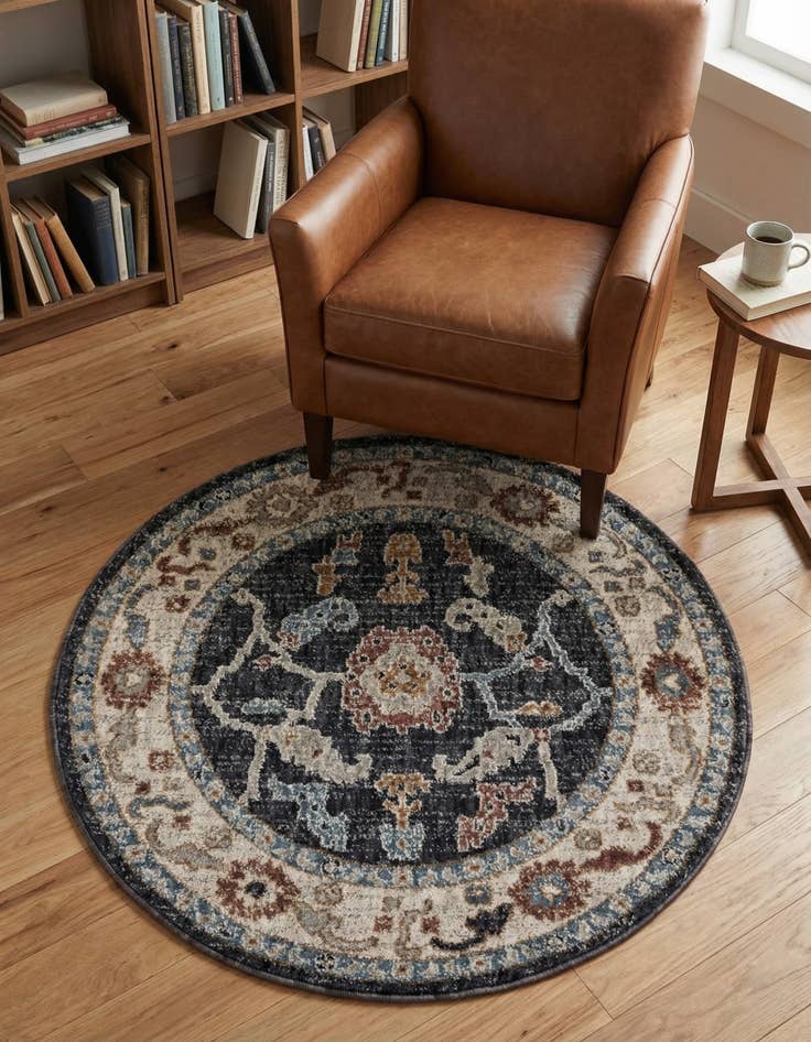 Detail image of 3' 3 x 3' 3 Eco Traditional Round Rug