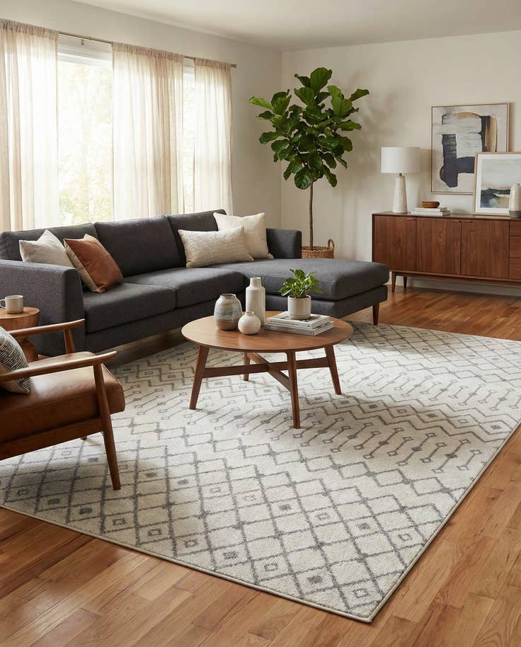 Detail image of 9' x 12' Moroccan Trellis Rug